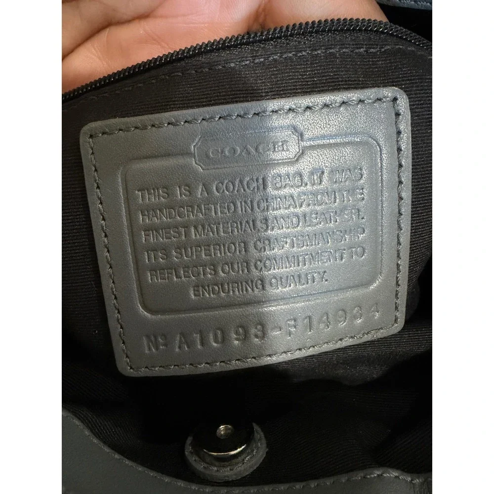 Coach Penelope Signature‎ Grey Jacquard Canvas Leather Shoulder Bag F14934